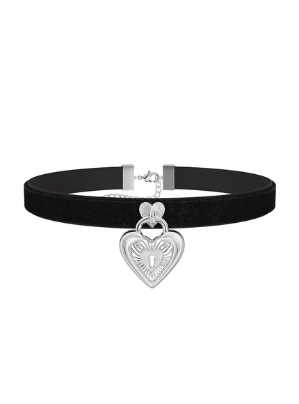 Lock Heart Velvet Choker
