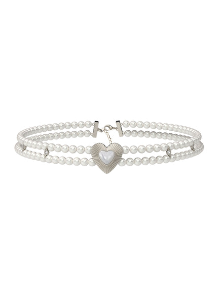 Lueur Heart Double Pearl Choker