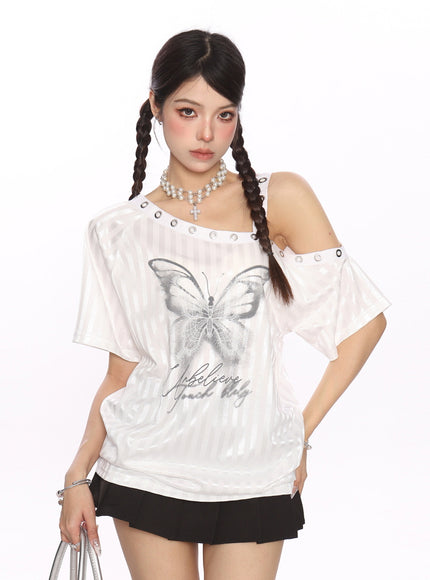 Stud Strap Off-Shoulder Top