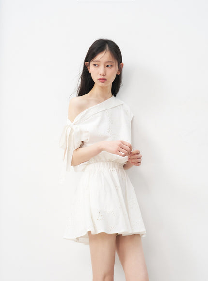 Eyelet Mini Dress