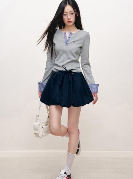 Voluminous Drawstring Bubble Skirt