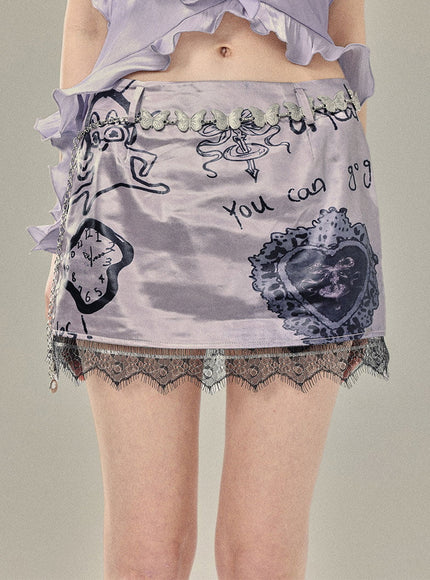 Ruffled Satin Cami & Mini Skirt Set