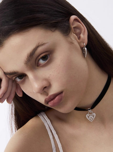 Lock Heart Hoop Earrings