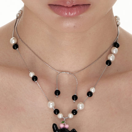 Cherry Cat Beaded Necklace