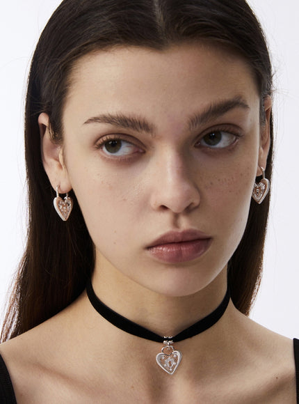 Lock Heart Velvet Choker