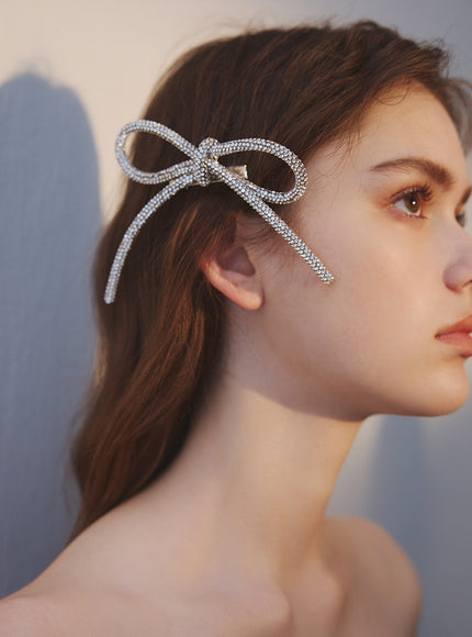 Crystal Loop Bow Hair Clip