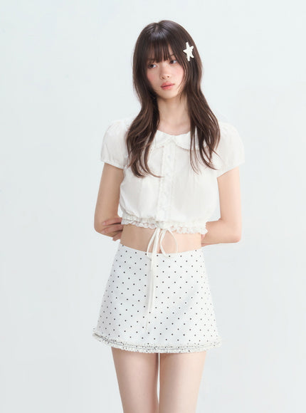 Peter Pan Collar Cropped Blouse