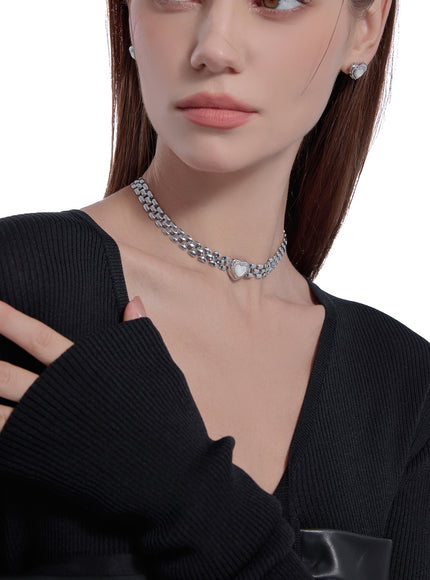 Metal Heart Chain Choker