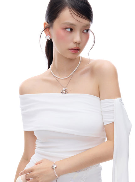 Crystal  Bow Charm Quartz Bracelet