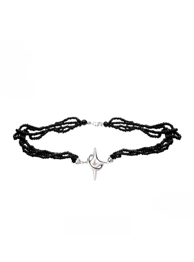 Stellar Pearl Beaded Choker