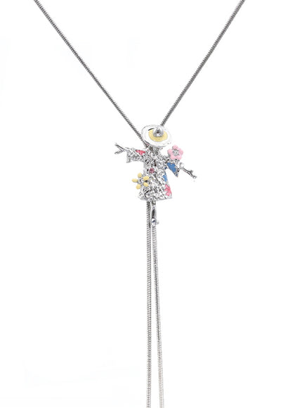 Flower Doll Lariat Necklace