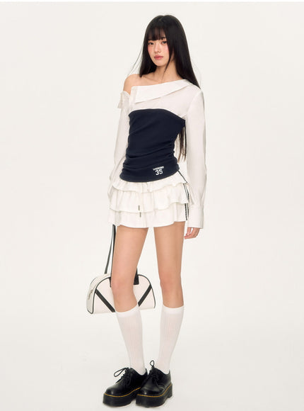 Color Block Off-Shoulder Top