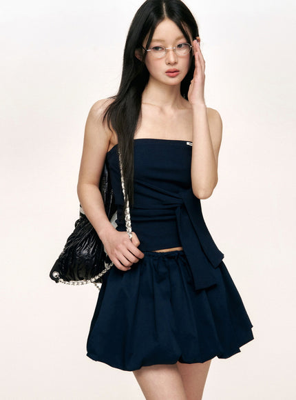 Voluminous Drawstring Bubble Skirt
