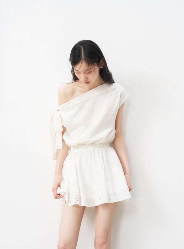 Eyelet Mini Dress