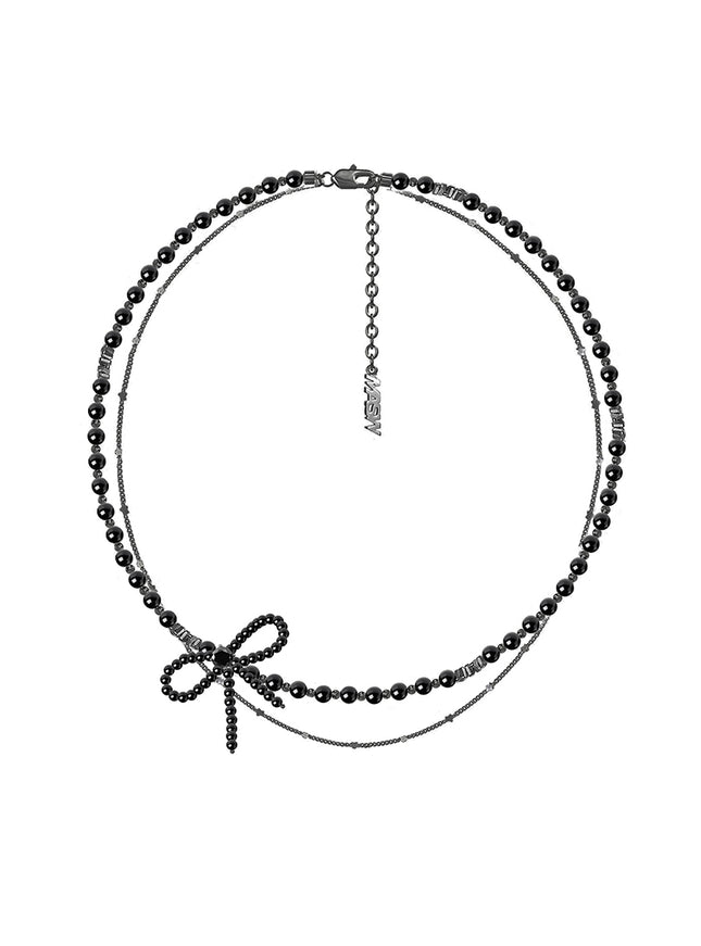 Pearl Bow Layered Choker