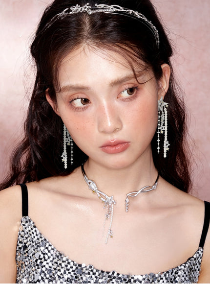 Starlight Pearl Drop Choker Necklace