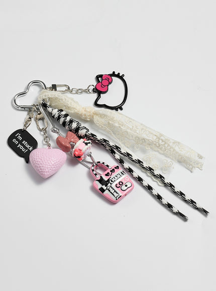 Coastal Pink Heart Bag Charm