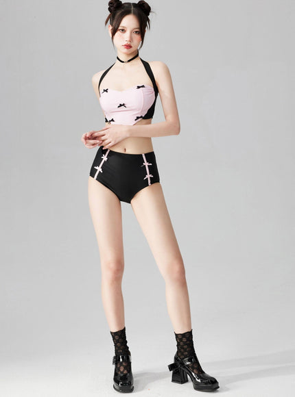 Heart-Shaped Halter Bikini Set
