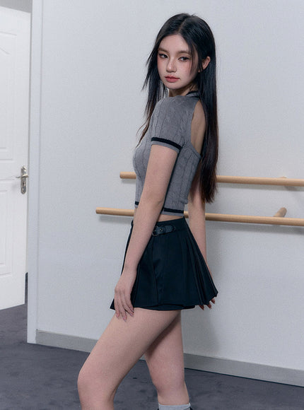 Classic Pleated Mini Skirt