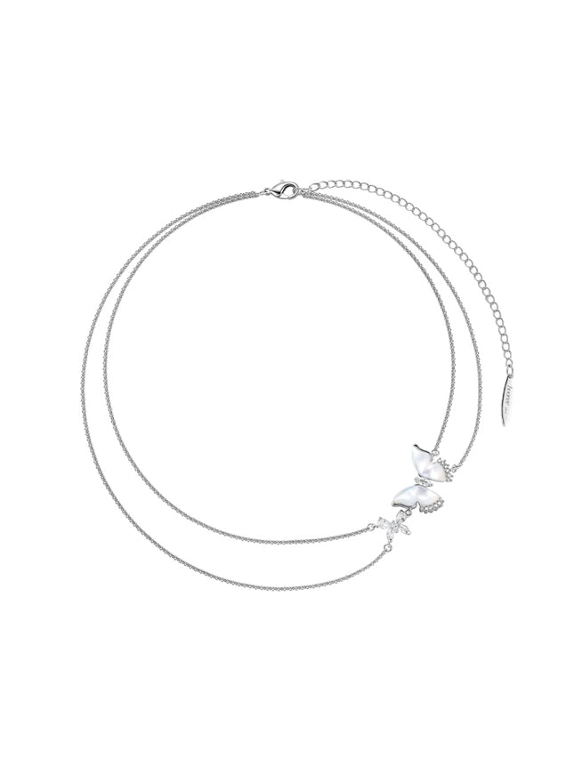 Mother-of-Pearl Butterfly Layered Necklace