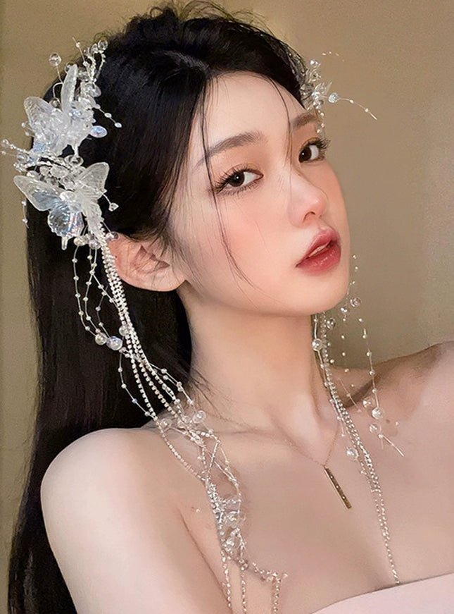 Iridescent Butterfly Drop Hair Clip