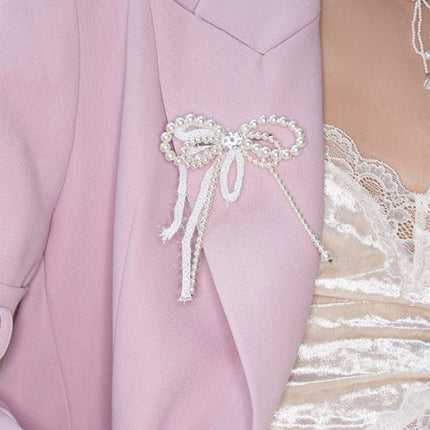 Pearl Loop Ribbon Brooch