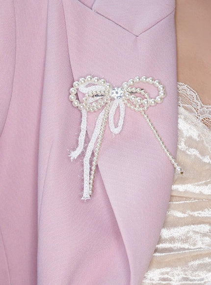 Pearl Loop Ribbon Brooch