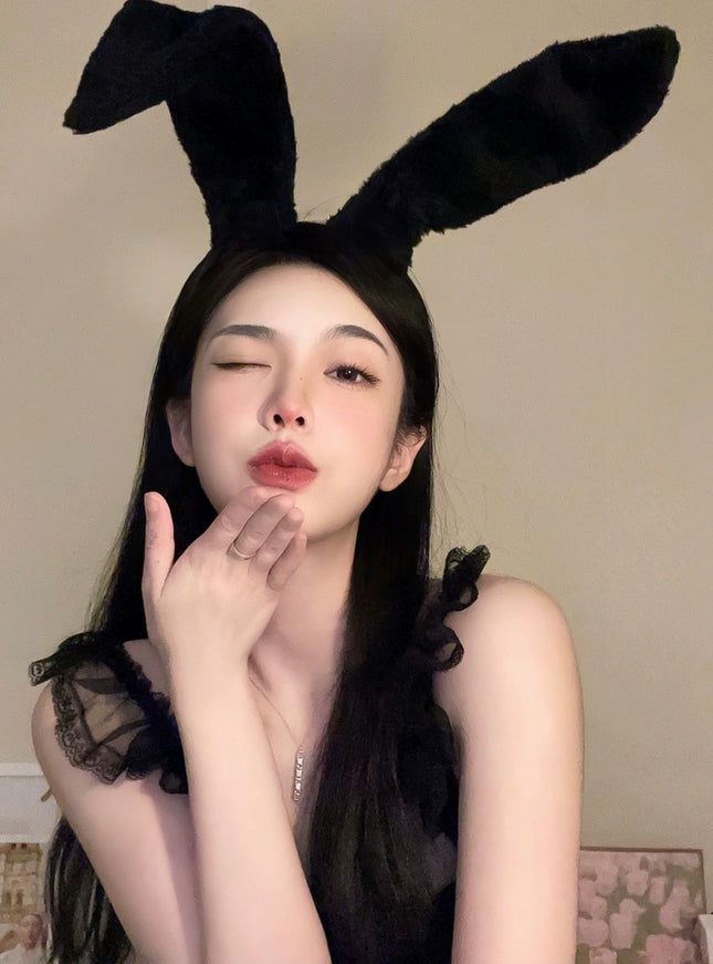 Fluffy Bunny Ear Headband