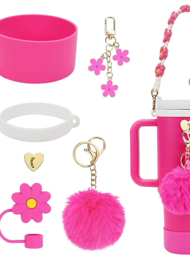 Fluffy Flower Tumbler Accessories Set