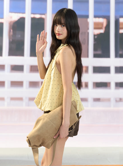 Tie-Neck Sleeveless Blouse