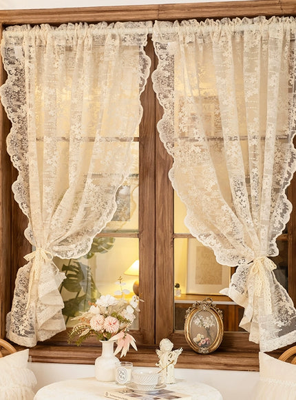 Scalloped Lace Drape Curtain