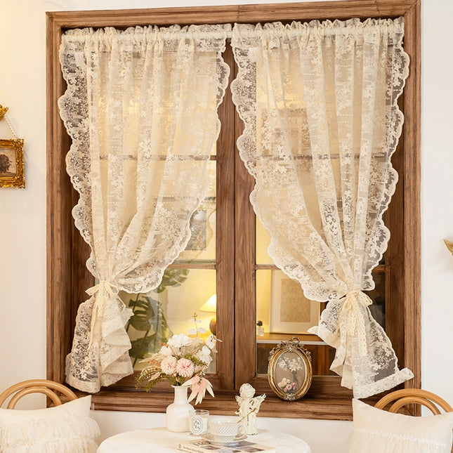 Scalloped Lace Drape Curtain