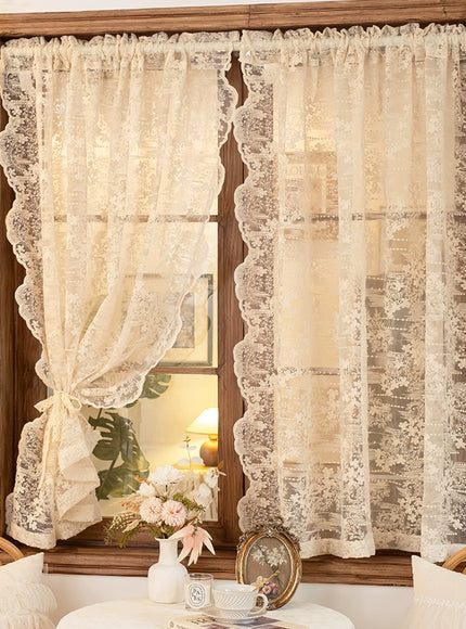 Scalloped Lace Drape Curtain