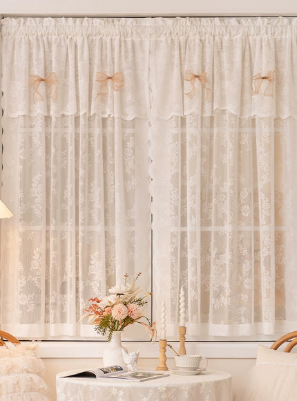 Embroidered Floral Lace Sheer Curtain