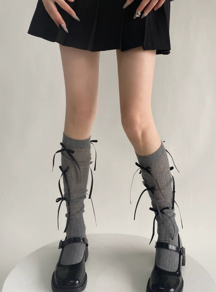 Ribbon Lace-up Ballet Tie Knee-high Socks