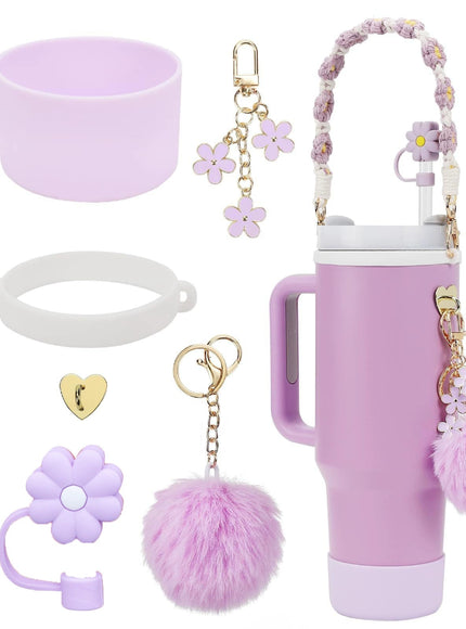 Fluffy Flower Tumbler Accessories Set