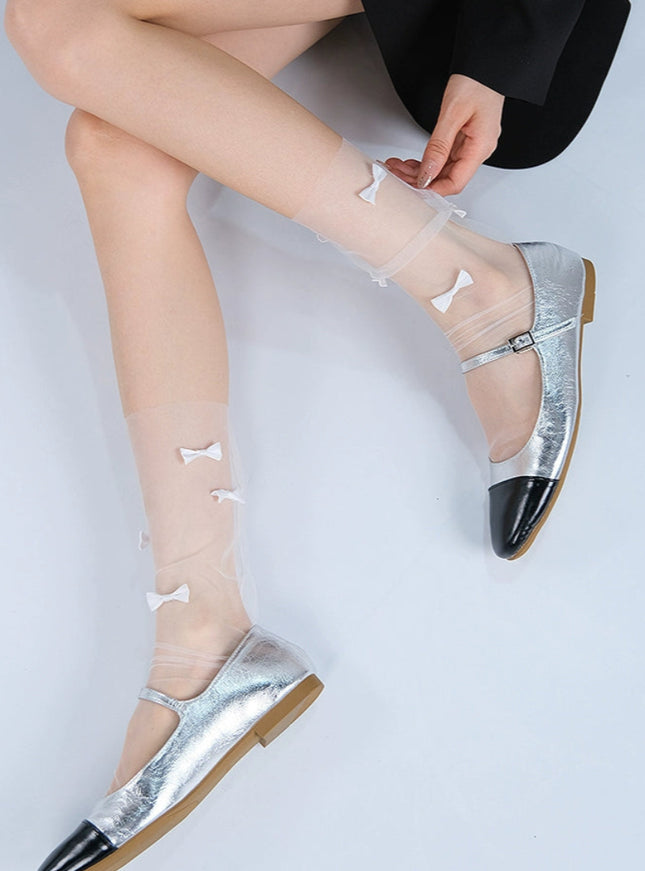 Ethereal Ribbon Veil Crew Socks