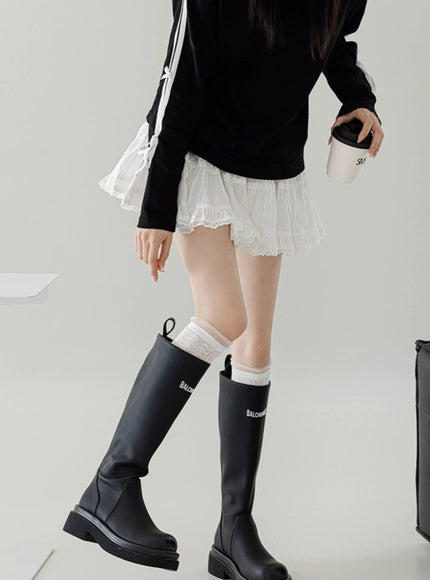 Lumi Soft See-through Ribbed Crew Socks