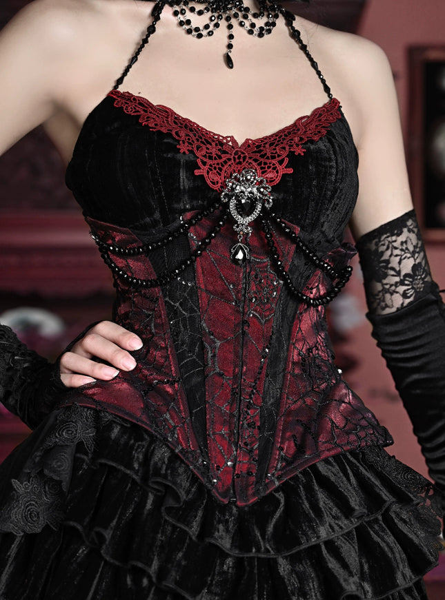Bloodlace Burlesque Camisole & Fishbone Tunic & Skirt Set