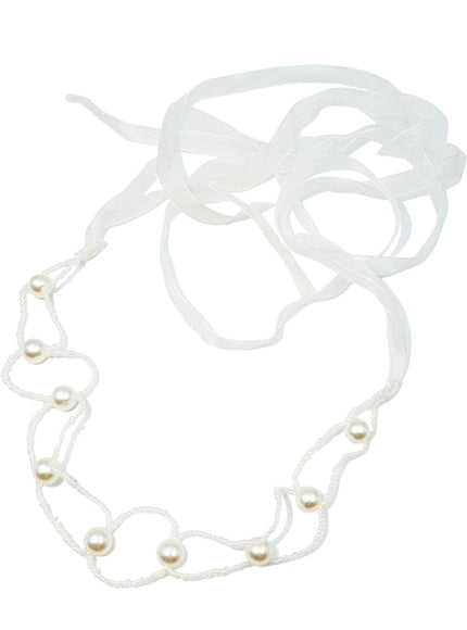 Ribbon Loop Pearl Choker