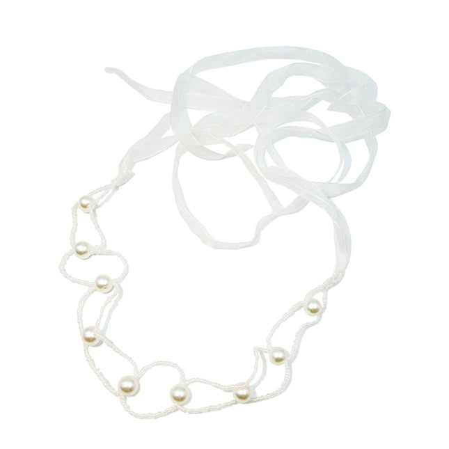 Ribbon Loop Pearl Choker