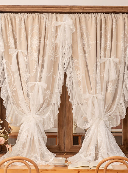 Vintage Ruffle Bow Curtain