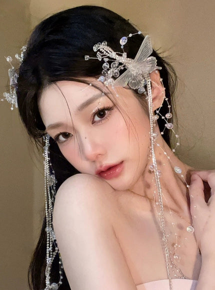 Iridescent Butterfly Drop Hair Clip