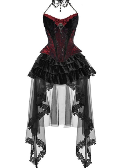 Bloodlace Burlesque Camisole & Fishbone Tunic & Skirt Set