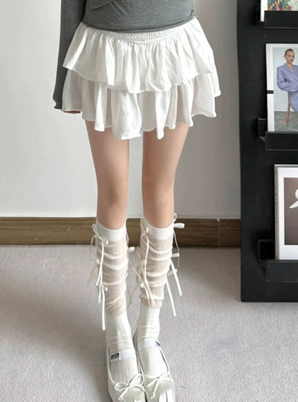 Ribbon Lace-up Ballet Tie Knee-high Socks