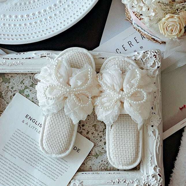 Ruffle Lace Home Slippers