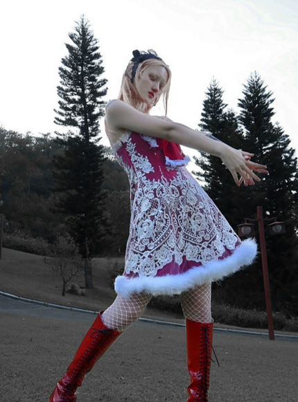 Baroque Lace Jewel Dress