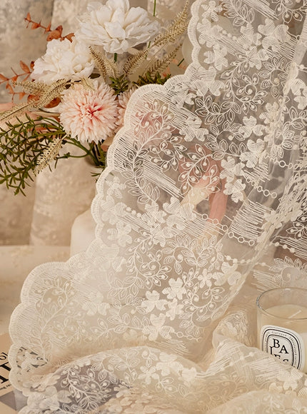Scalloped Lace Drape Curtain