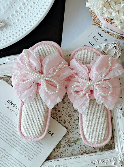 Ruffle Lace Home Slippers