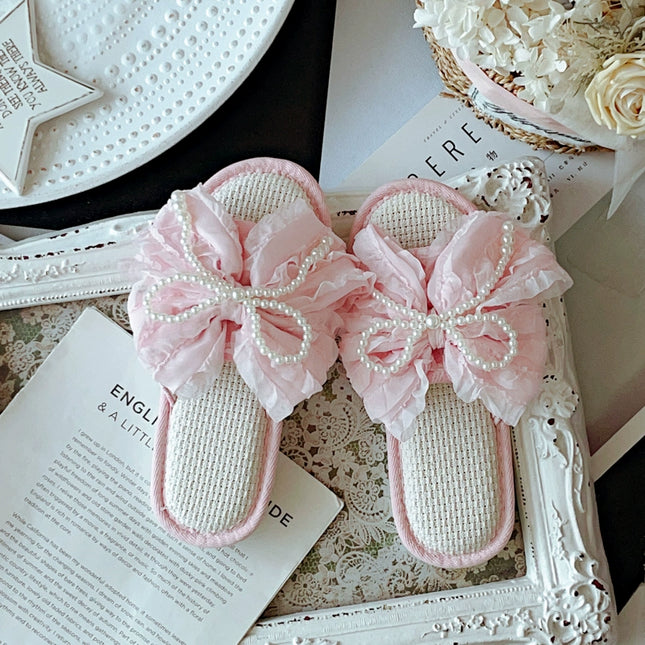 Ruffle Lace Home Slippers